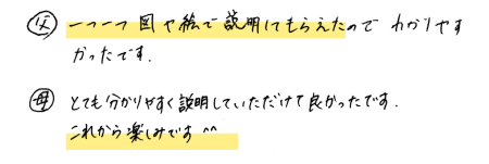 兵庫県中学2年生保護者の手書き
