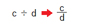 c割るdはd分のcと表すことを示した図