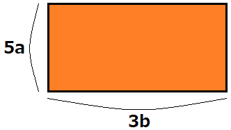 5a×3bを表した長方形の面積の図