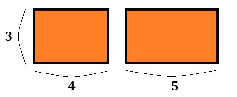 3×4と3×5の長方形の図