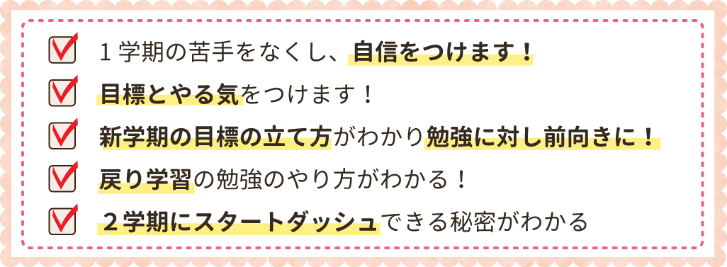 勉強が苦手な子ほど、やる気が出る！勉強のやり方がわかる！これなら「できる！」自信がつく戻り学習の勉強のやり方がわかる！新学期にスタートダッシュできる秘密がわかる



