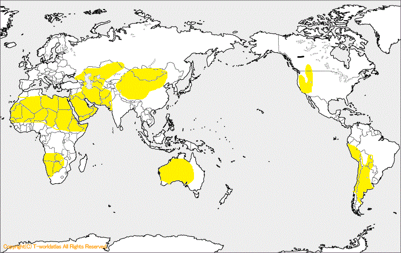 乾燥帯の分布地図