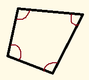 四角形の角に曲線を引いた図