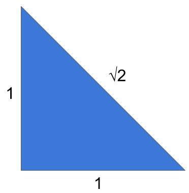 1:1:√2の直角三角形