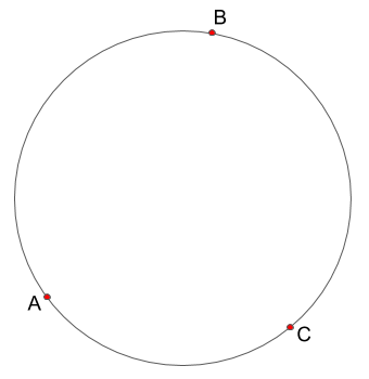 円と円周上の三点ABC